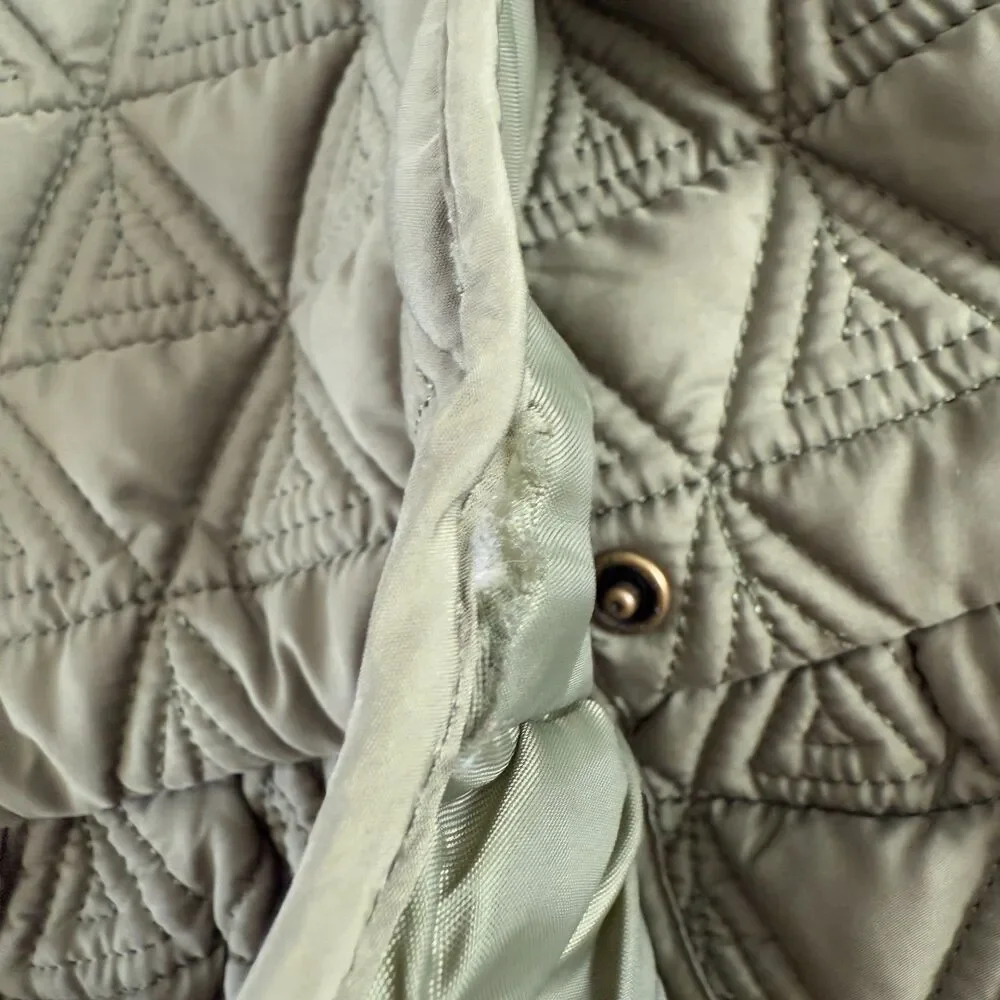 Max Studio Kids Green Geometric Quilted Vest Girls Size 18 Months
